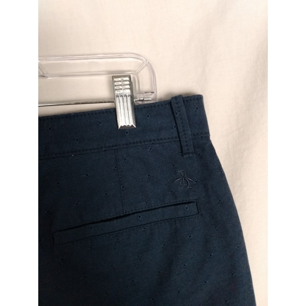 Penguin Shorts Mens Size 32 Blue Chino Flat Front Adult Casual Preppy - Picture 9 of 10